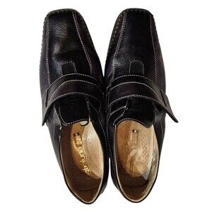 Pietraluna made in Italy  leather comfort adjusta loafers shoes buisness Size 40